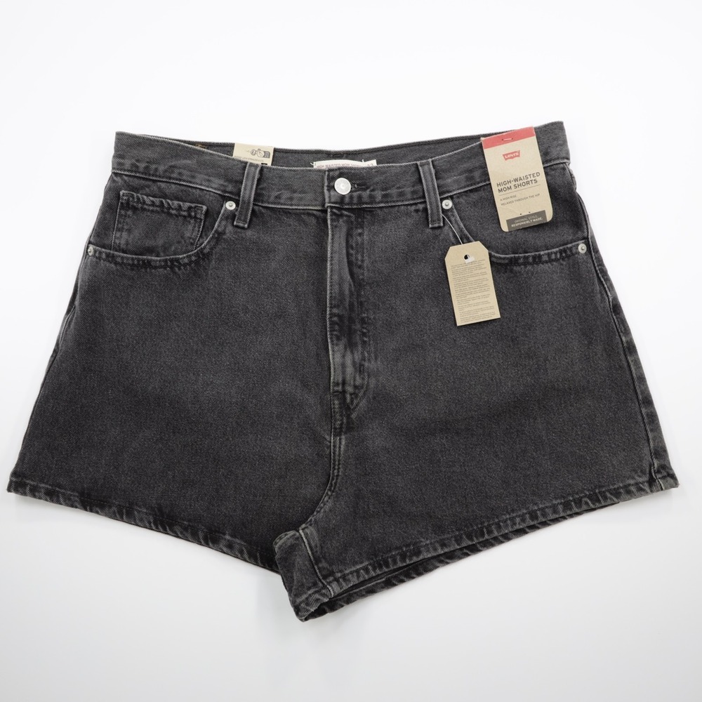 Levi's Women's Relaxed Fit Hight Waisted Mom Denim Shorts Color Black Size 33
